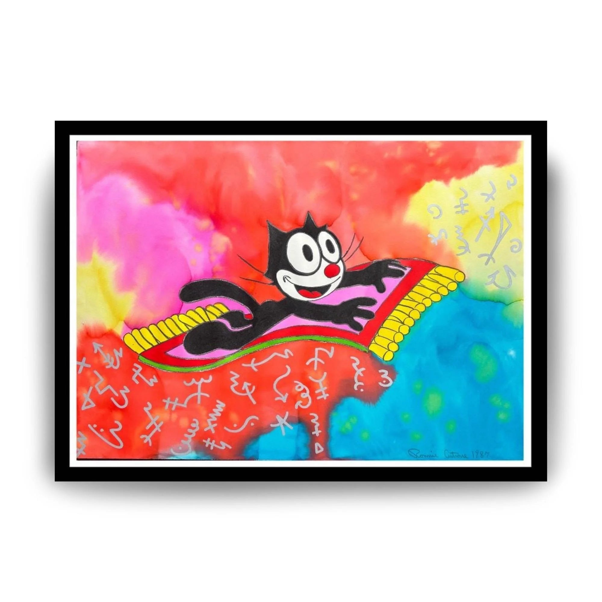 Ronnie Cutrone- Original Watercolor on Heavy Paper. Magic Carpet Ride Artwork